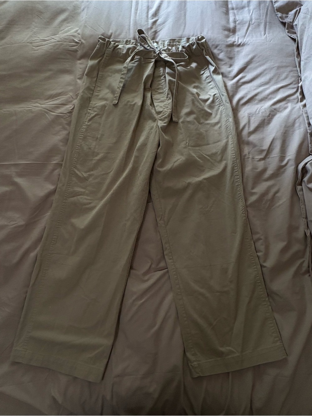 Women’s Paperbag Drawstring Pants in Light Khaki